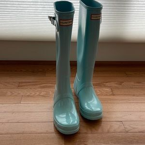Tiffany blue hunter tall boots, NEVER WORN